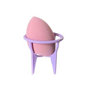 Light Purple Full Size Sponge Beauty Blender Open Raised Storage Stand Container